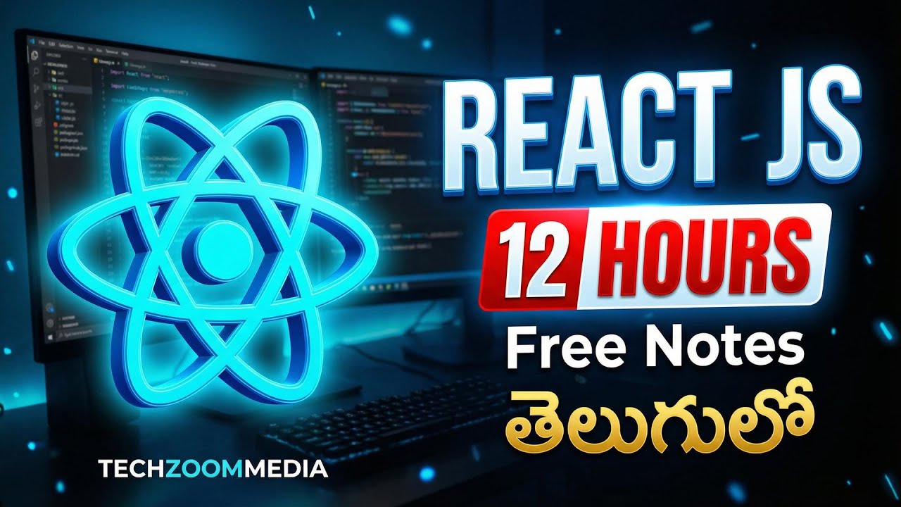 React JS Full Course in Telugu | 12 Hours Complete Tutorial Beginner to Advanced React TechZoomMedia