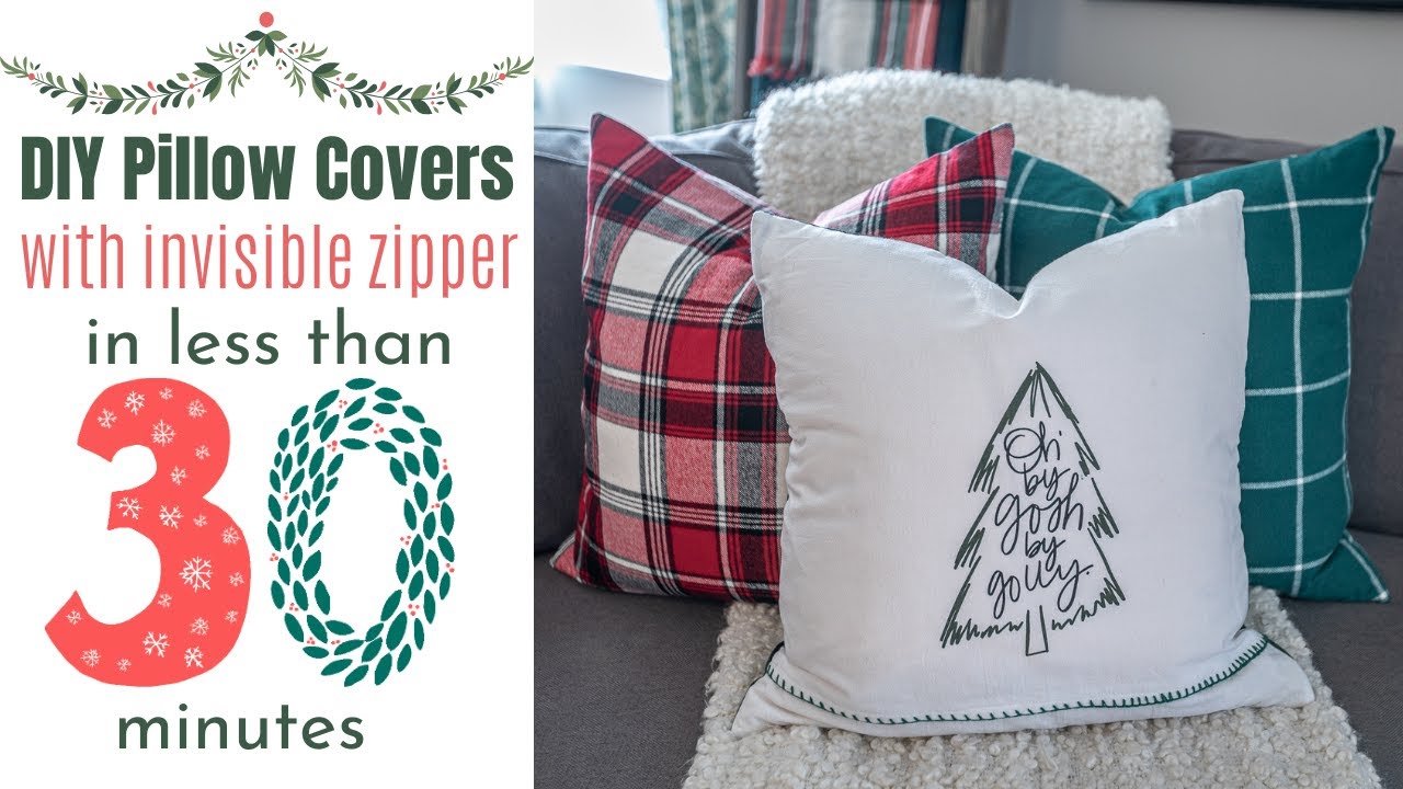 Christmas Pillow Covers To Sew | Christmas Pillow Covers DIY with invisible zipper | Beginner