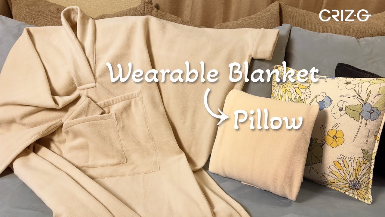 Custom Warm and Cozy Wearable Blanket that can be folded down to a Pillow . DIY