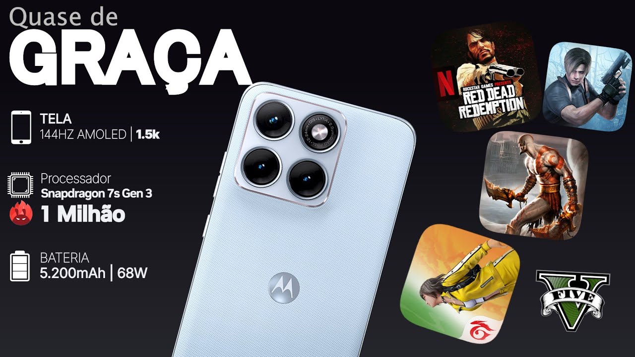🌟 CELULAR quase de GRA&Ccedil;A 😱 Moto EDGE 70 FUSION teste de Jogos Emuladores