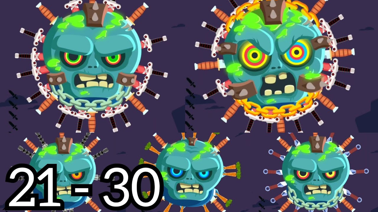 Knife Hit Monsters Challenge 21 to 30 Bosses (Zombie Boss) || Knife Hit ||