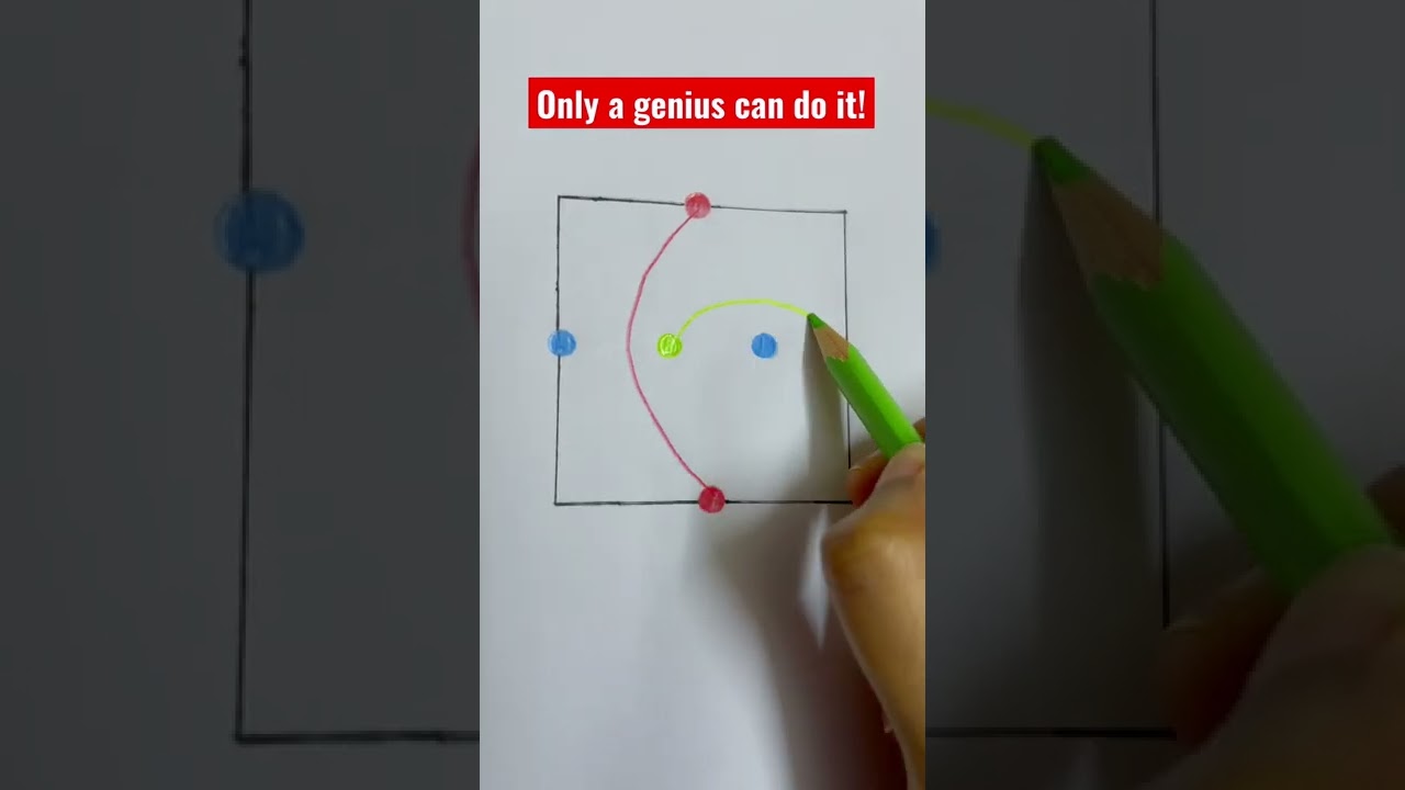 Соедини точки одного цвета, не пересекая линии! #математика #youtube #mathtrick #shorts
