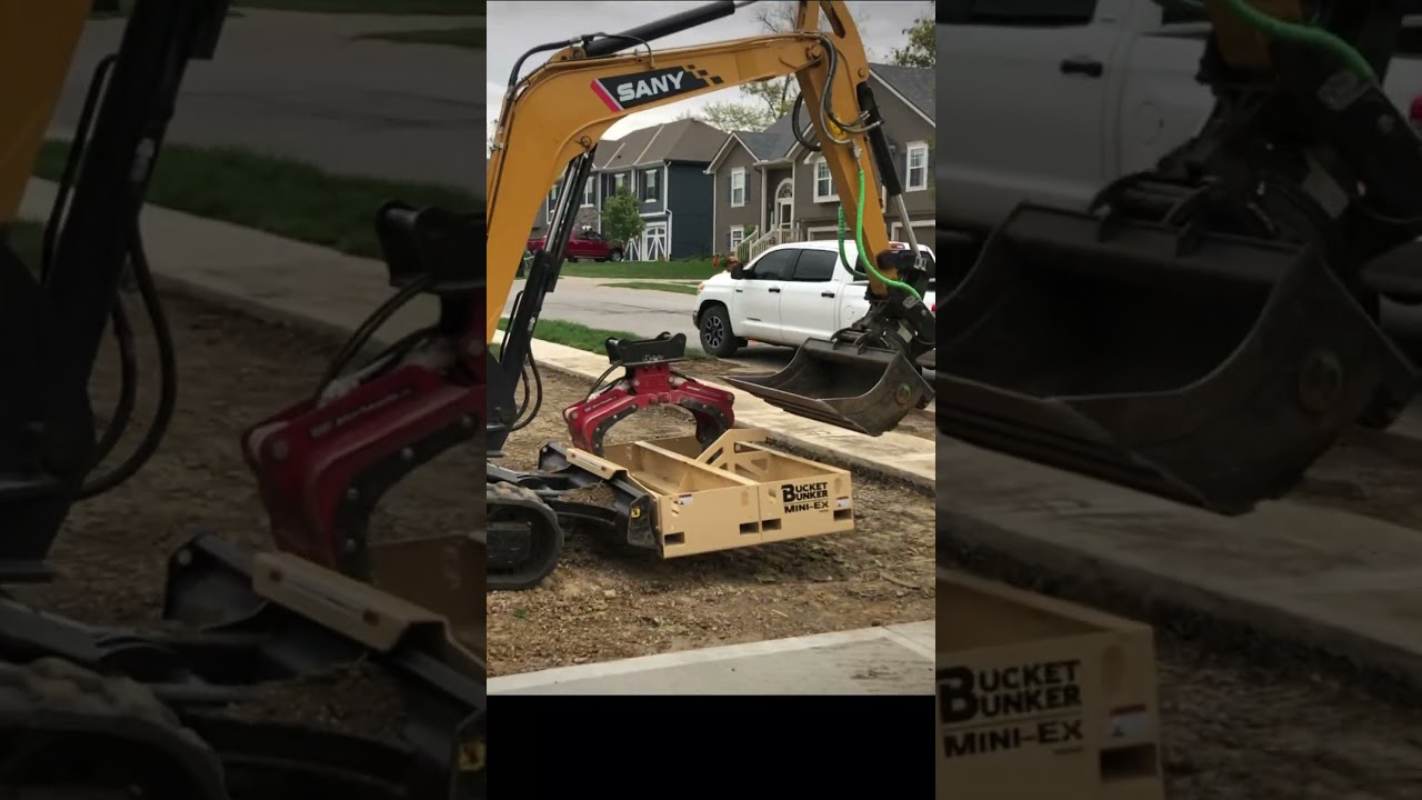 Mini-Excavator & Skid-Steer Attachment Racks by Bucket Bunker  