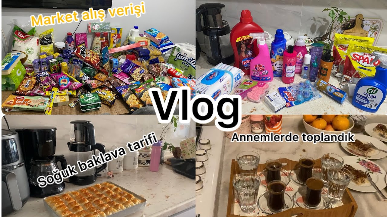 Market alış verişi//Soguk baklava tarifi//Annemlerde toplandık🫶🏻
