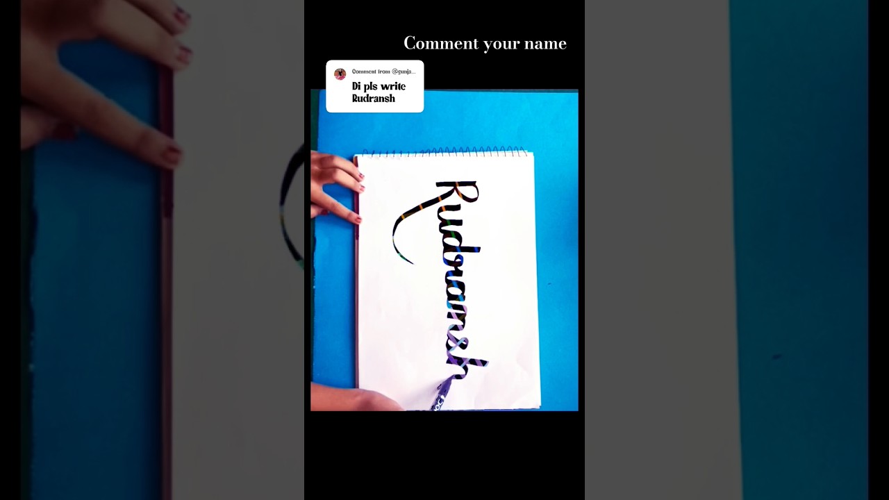 #Rudransh name #writing in #cursiveletters