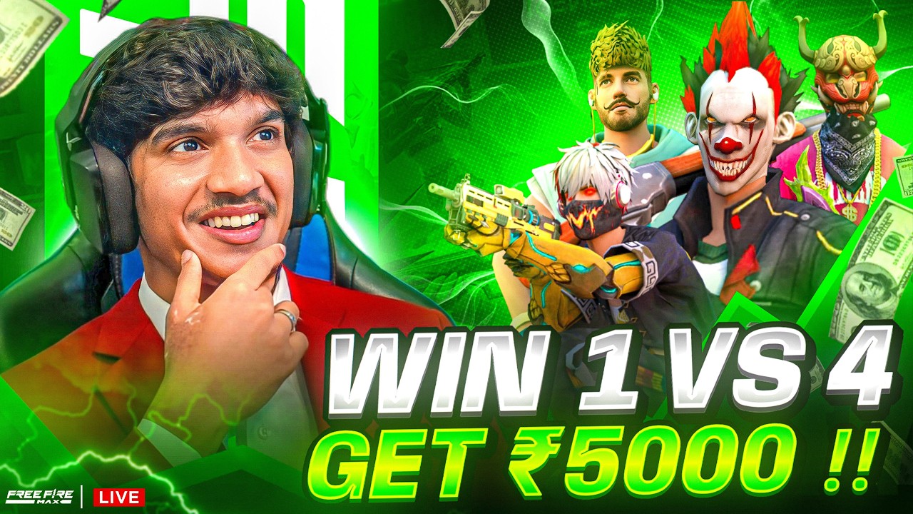 😱 1 vs 4 WIN = ₹5000 CASH 💰 | OPEN CHALLENGE 🔥 | FREE FIRE IN TELUGU #dfg #freefire