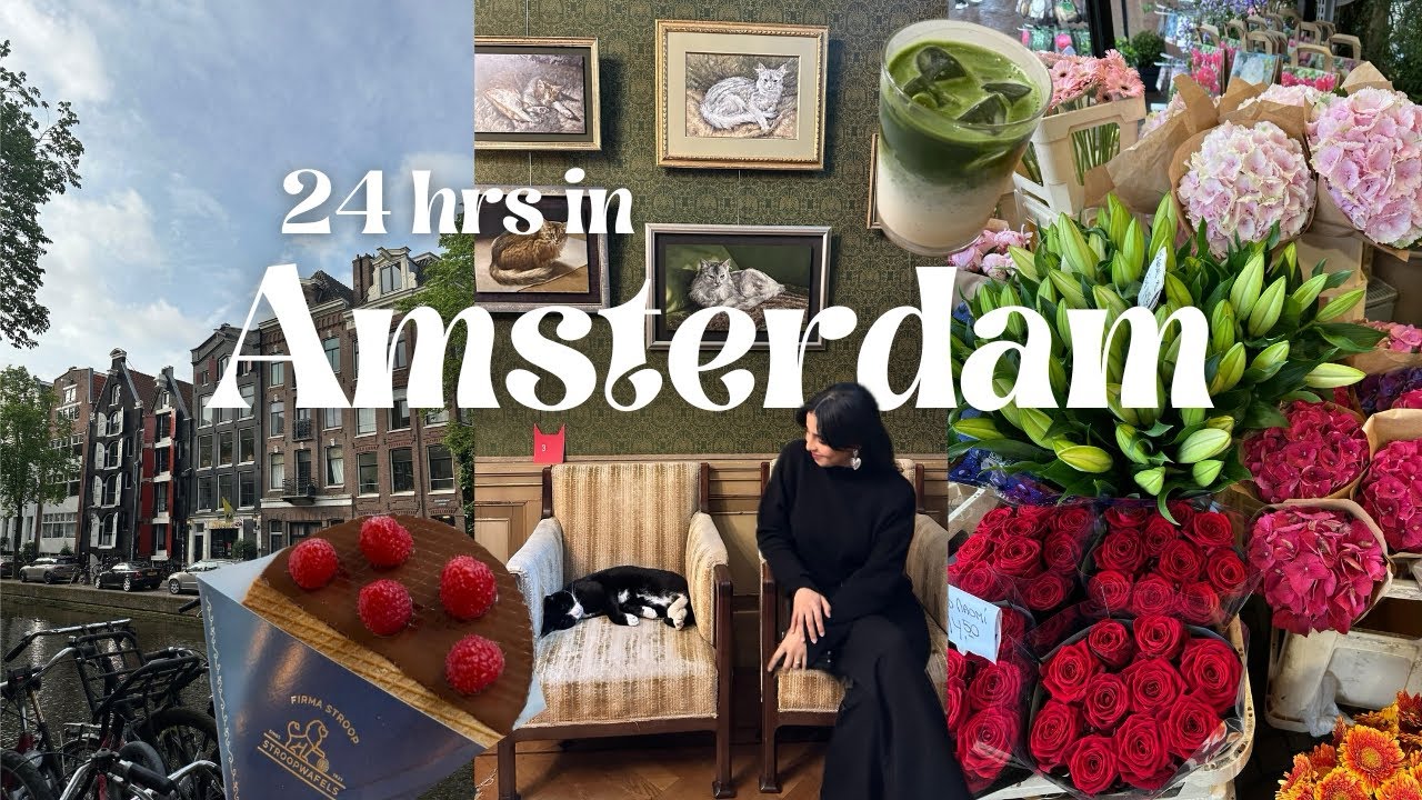 24 HOURS IN AMSTERDAM | exploring the city, canal boat ride, food & museums | travel vlog