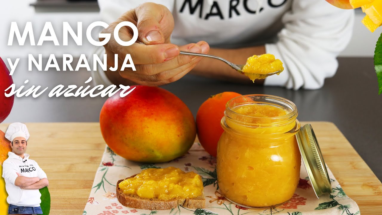 Mermelada de mango y naranja sin azúcar 🥭🍊