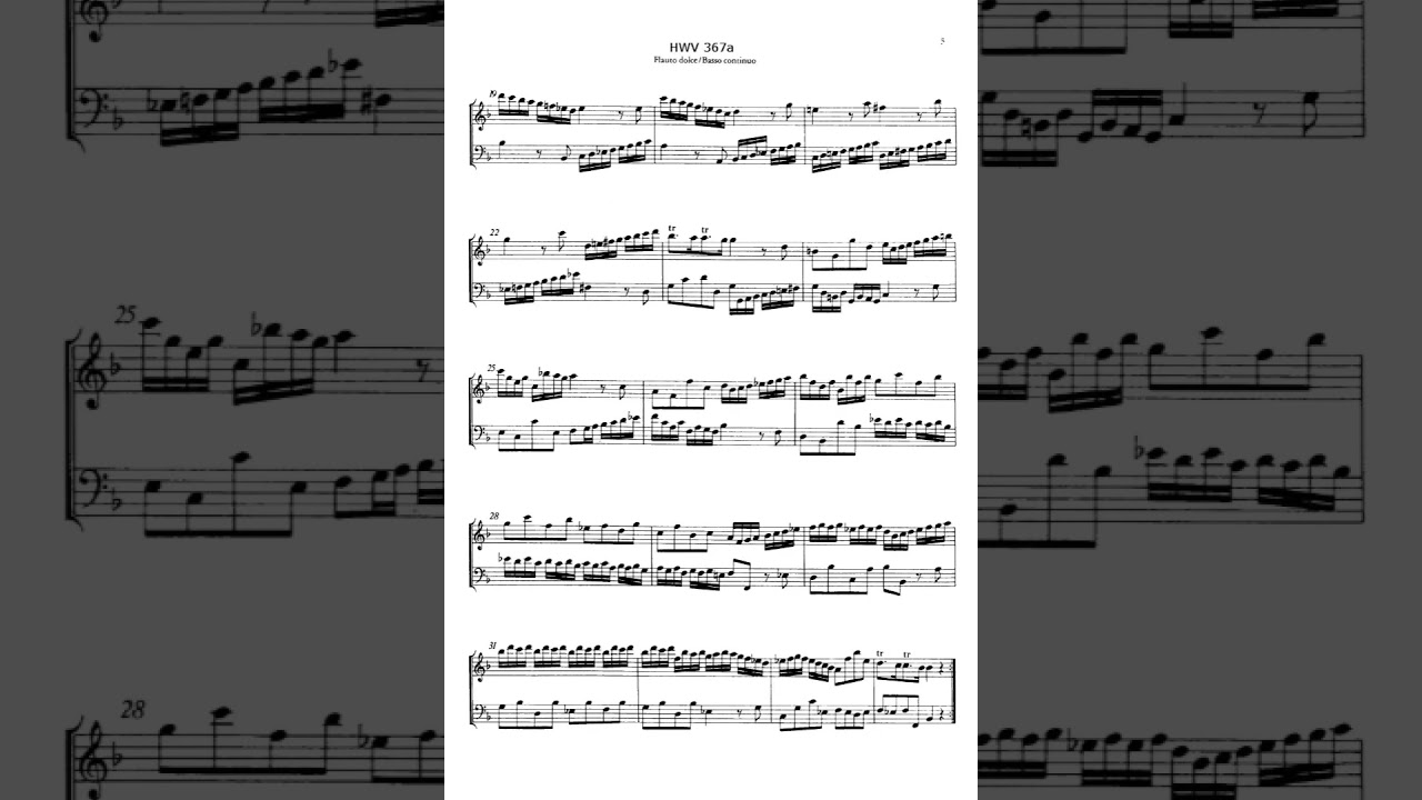 G.F. H&auml;ndel - recorder sonata in D minor, HWV 367a (Fitzwilliam III)