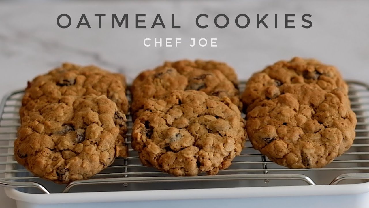 คุกกี้ข้าวโอ๊ตลูกเกด กรอบนอกนุ่มใน หอมอร่อยทีสุด Oatmeal Rasin Cookies ทำขนมกับเชฟโจ Ep.60