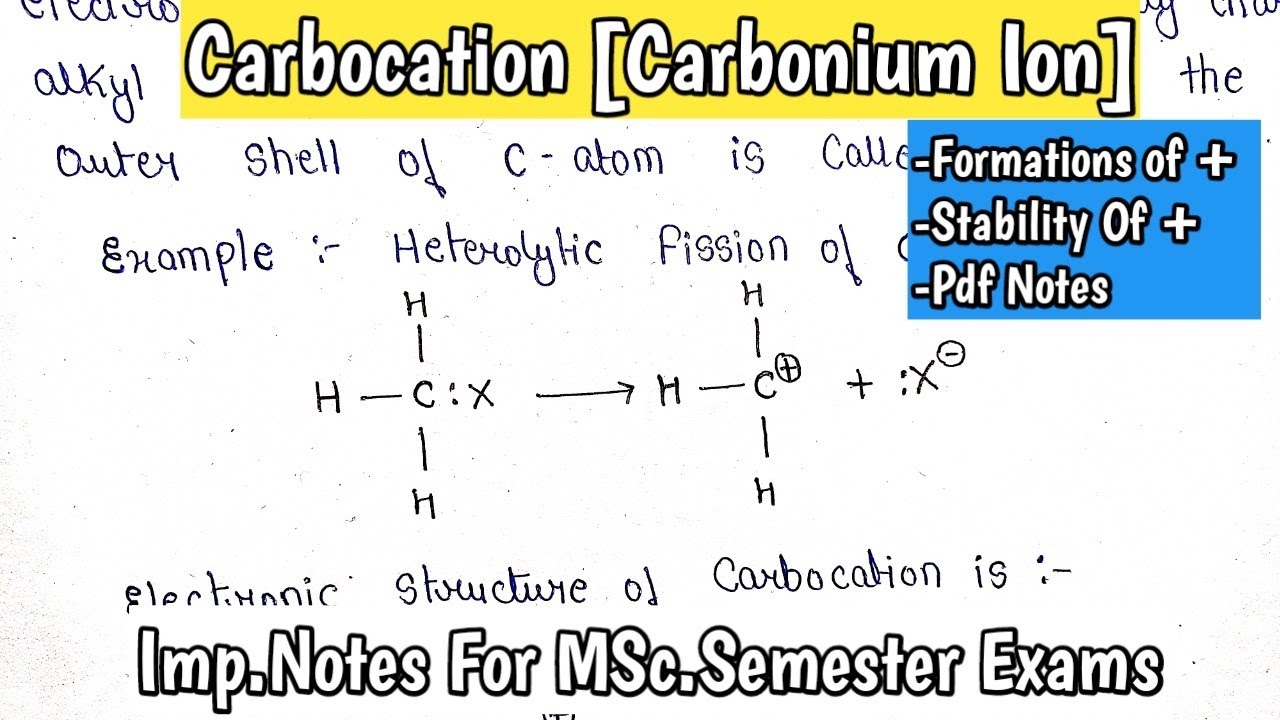 Carbocation (Carbonium Ion) | Formation & Stability Of Carbocation | Detailed Explanation In Hindi |