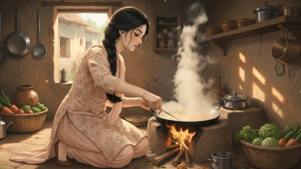 A Peaceful Day in Village Life || Sudden Rain, Cooking & Ghibli Style ASMR 🌿