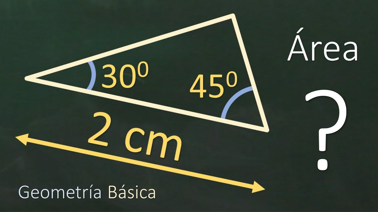 Halla el área del triangulo conociendo un lado y dos ángulos