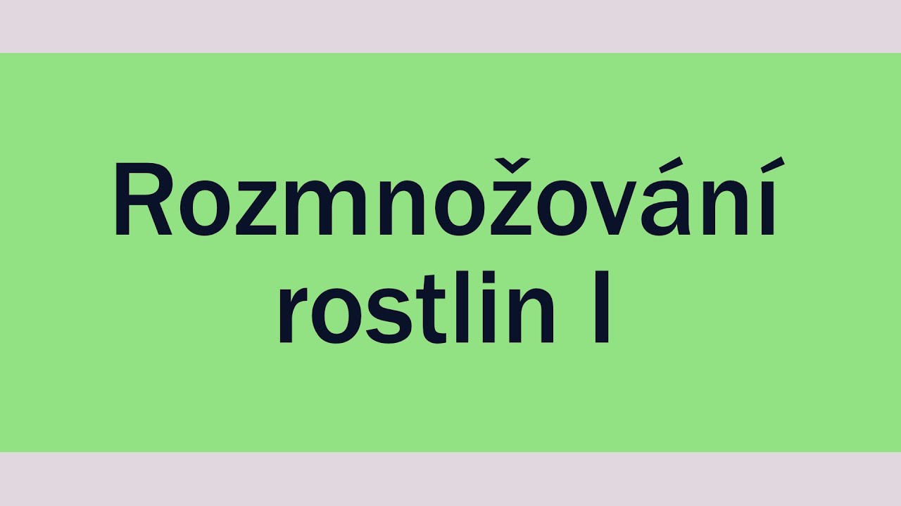 Taháky k maturitě - Rozmnožování rostlin a rodozměna I