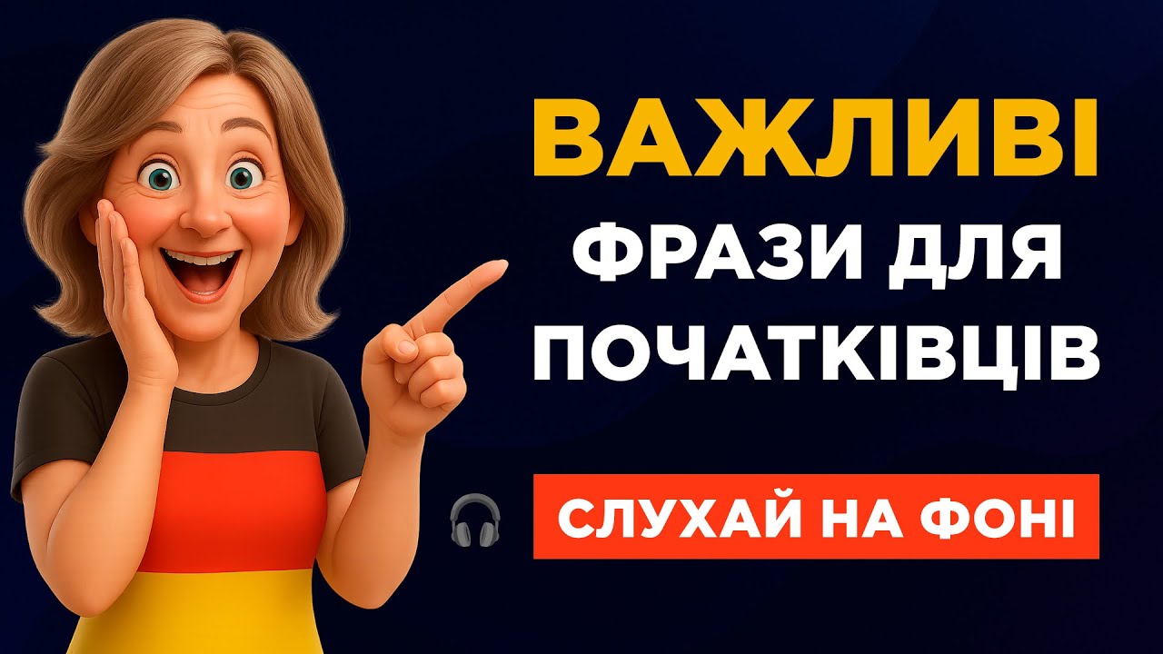 Слухаємо прості німецькі фрази для початківців || Збільшуємо словниковий запас || Слухай на фоні