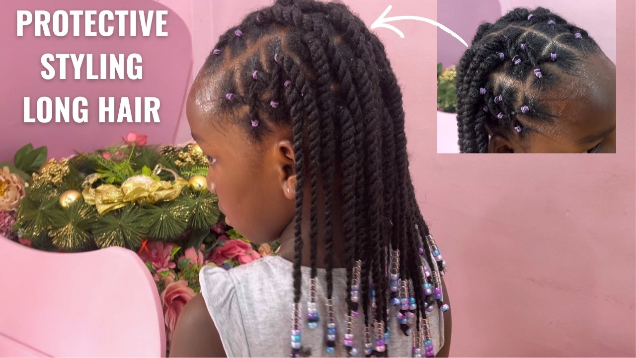Twist Protective Style For Kids Natural Hair (Low Tension, No Breakage) | Salon Visit