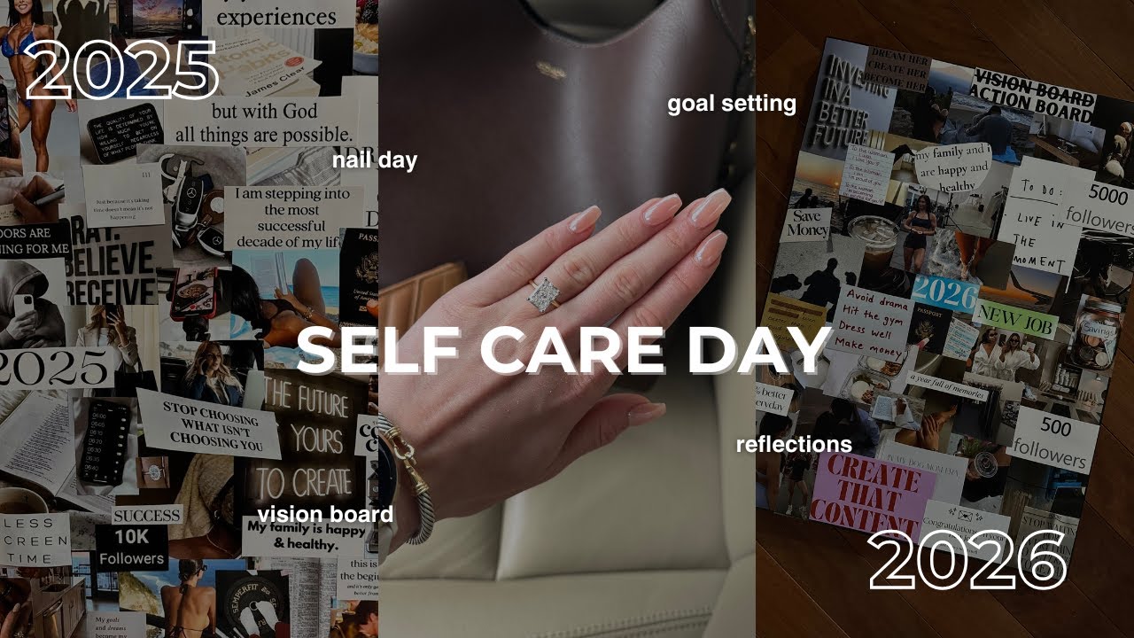 SELF CARE VLOG | nail day, vision board, goal setting & honest chats