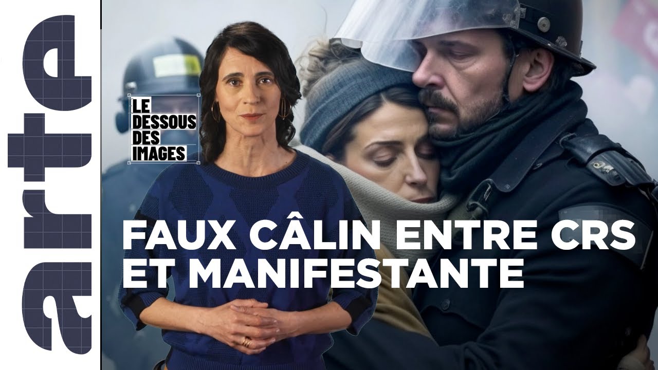 IA : une image volontairement trompeuse de manifestation - Le Dessous des images - ARTE
