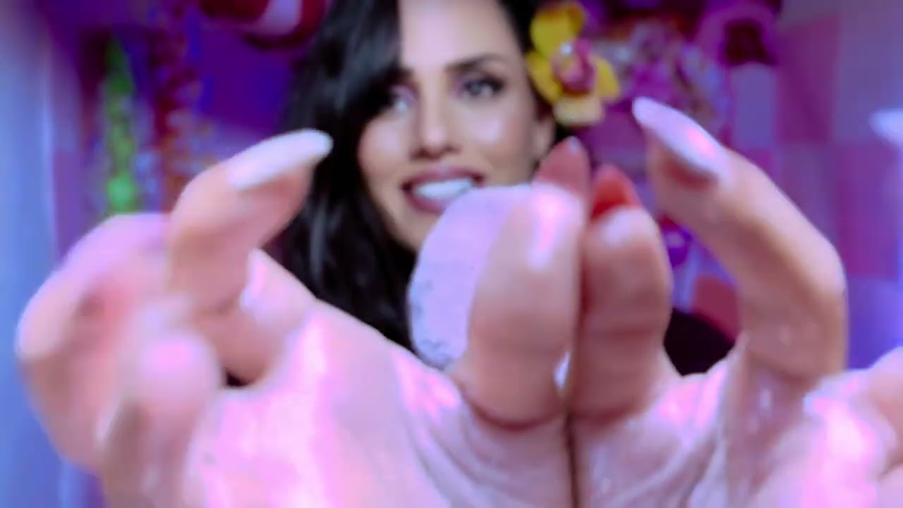 ASMR Relaxing Glittering Hand Movements and Mouth Sounds for sleep