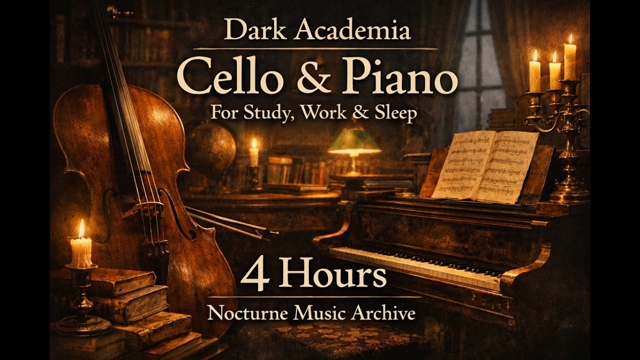 Dark Academia Cello & Piano for Study, Work & Sleep (4 Hours) — Nocturne Music Archive