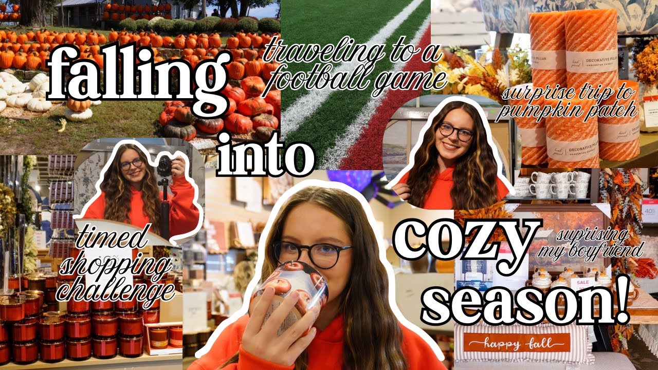 Cozy Fall Vlog 🤭🧸💌 | Surprising My Boyfriend, Pumpkin Patch + Football Game