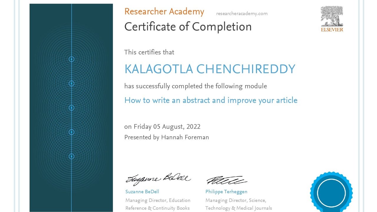 How to get free Certificate from Elsevier Research Academy