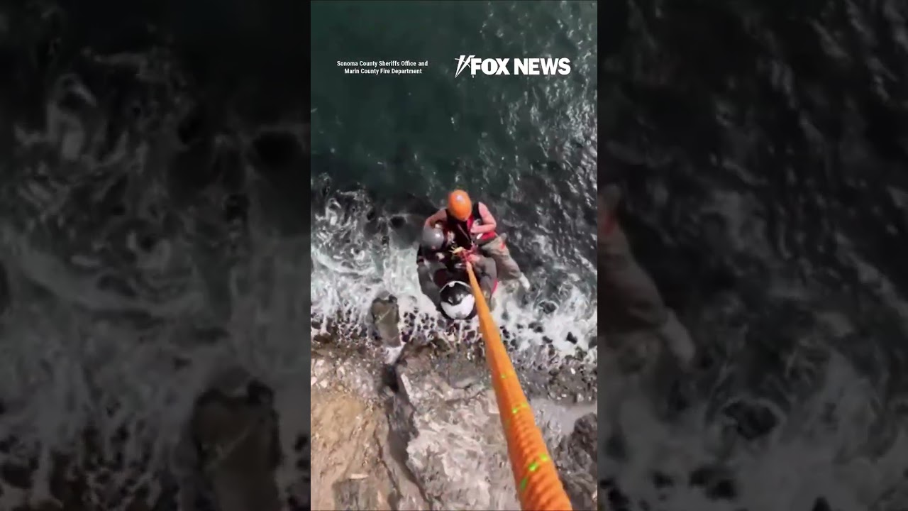 NARROW ESCAPE: Dramatic video shows hikers rescued by helicopter #shorts #usa #us #news #rescue