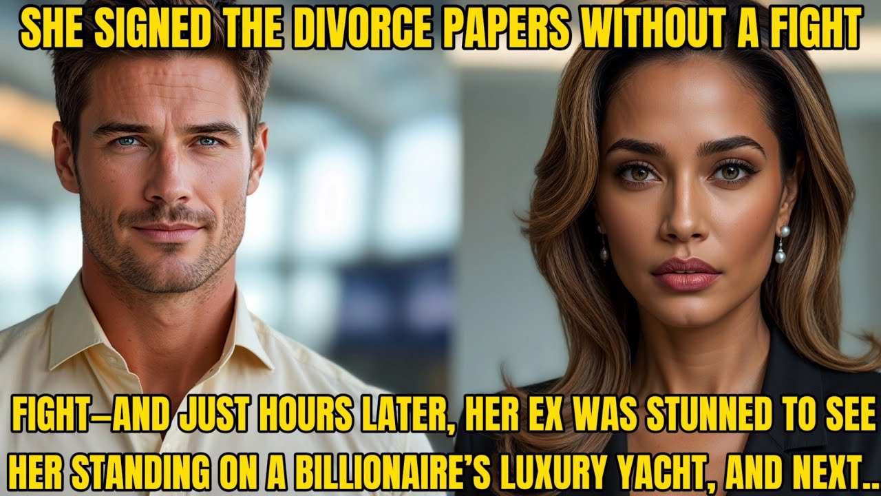 She Signed the Divorce Papers Without a Fight—Then Dined on a Billionaire’s Yacht the Same Night