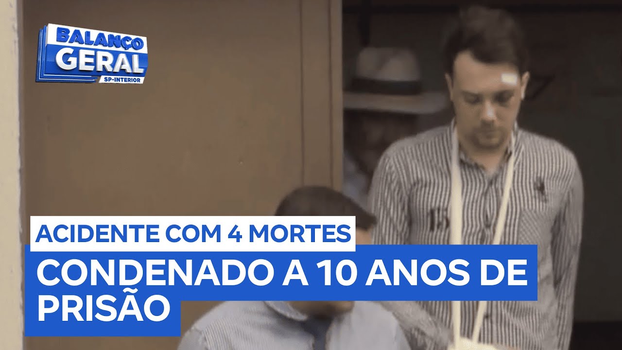 Motorista é condenado a 10 anos de prisão por provocar a morte de 4 jovens em acidente