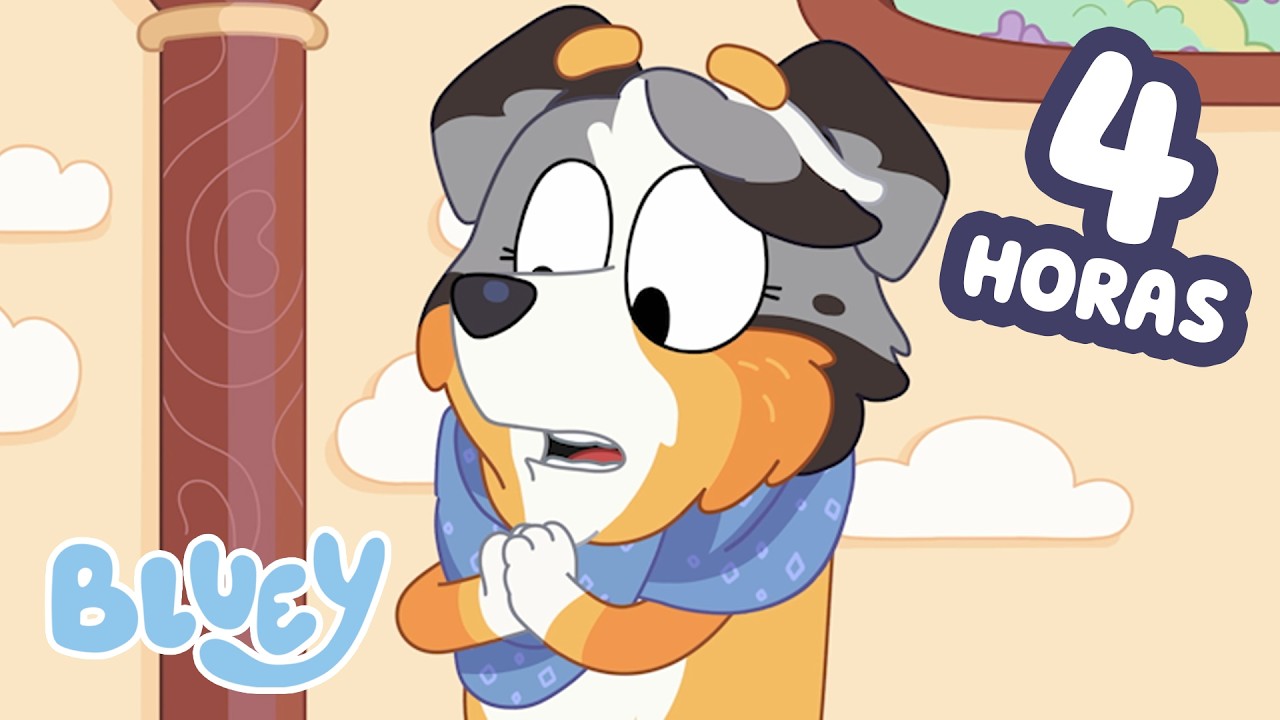 🔴AO VIVO: Calypso adora a vila da Honey! 📚💙| 4 horas de diversão na escola! | Bluey Português Brasil