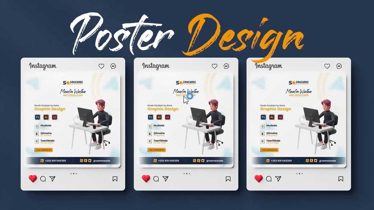 Baro Sida loo Sameeyo Poster Design + Resources | Social Media Poster Design