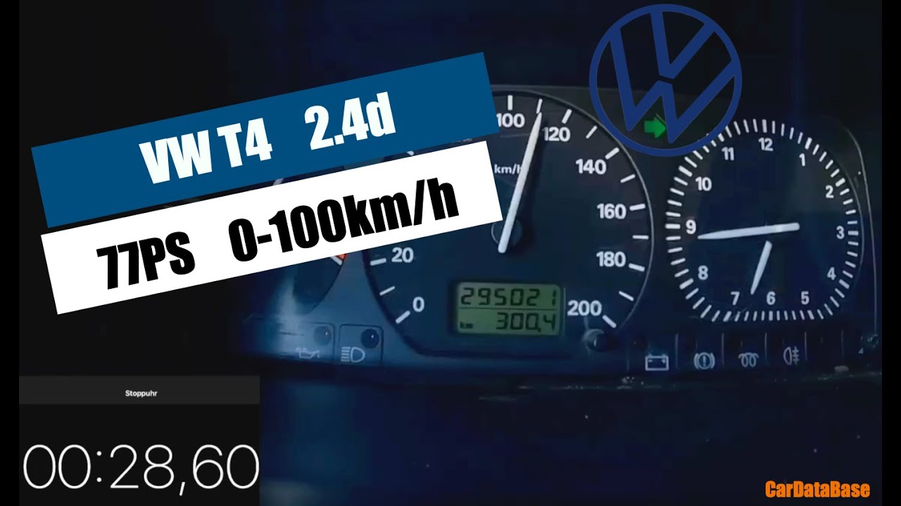 VW T4 2.4d AAB 77PS 0-100km/h
