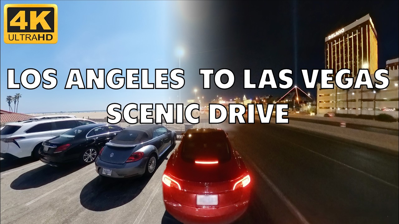 Los Angeles to Vegas Scenic Drive / Tesla Model 3 / 4K 60fps / Chill lo-fi