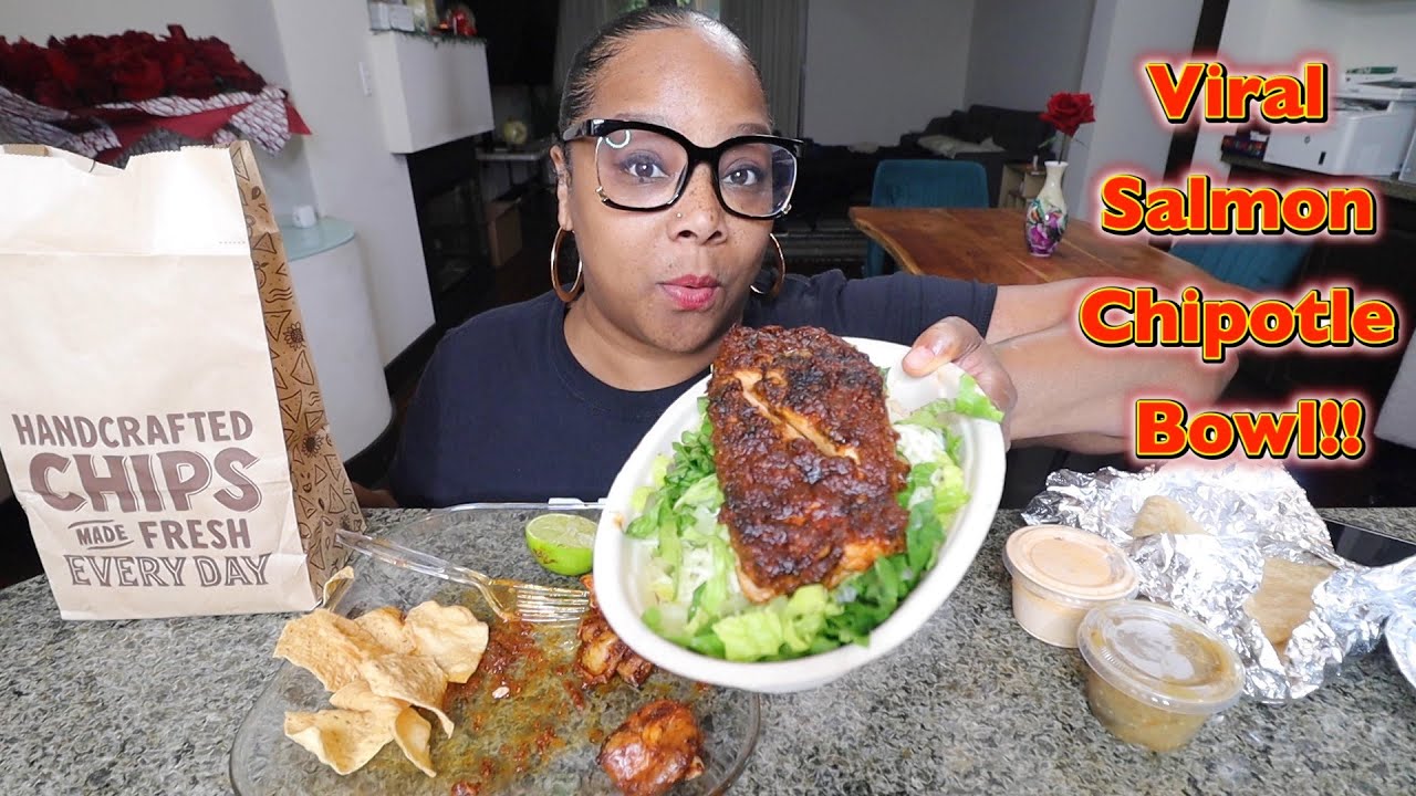 TRYING THE VIRAL SALMON CHIPOTLE BOWL FOR THE FIRST TIME🔥🔥