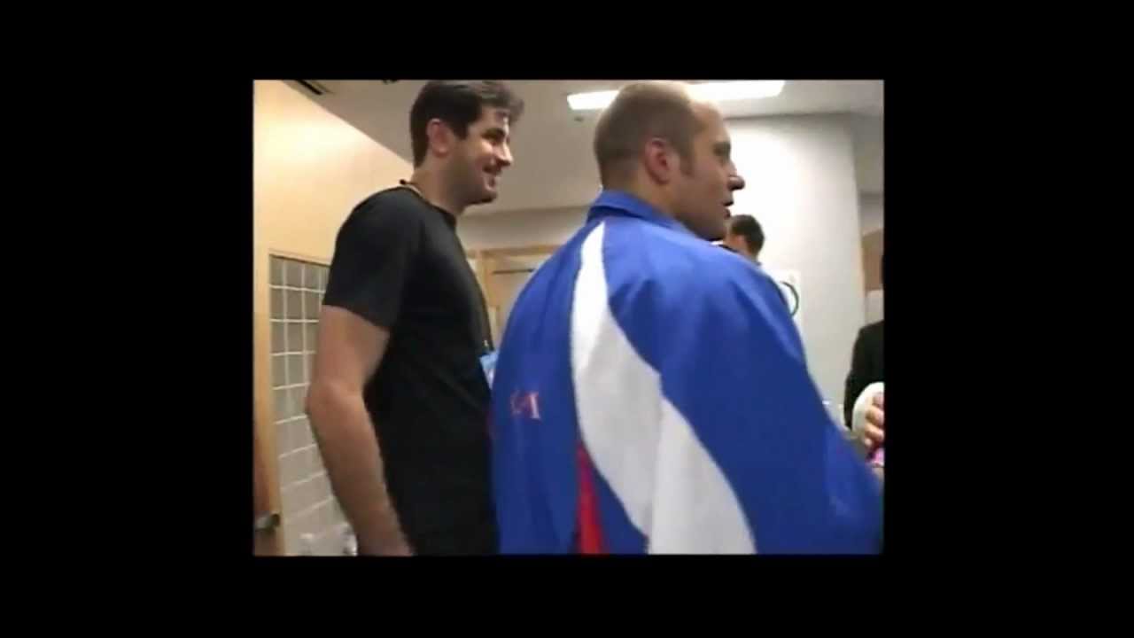 Mirko Cro Cop is very happy to see Fedor Emelianenko