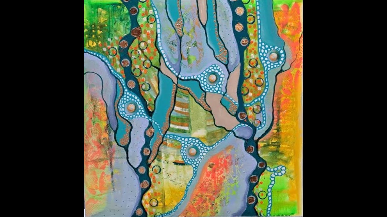 intuïtief abstract schilderen met acryl nr 42 van 50 door Atelier Typisch Tineke