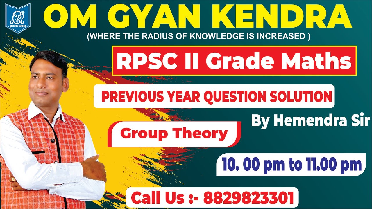 RPSC 2nd GRADE PYQ SOLUTION  | Group Theory   Part - 5   | ( 2011 -  2018) |