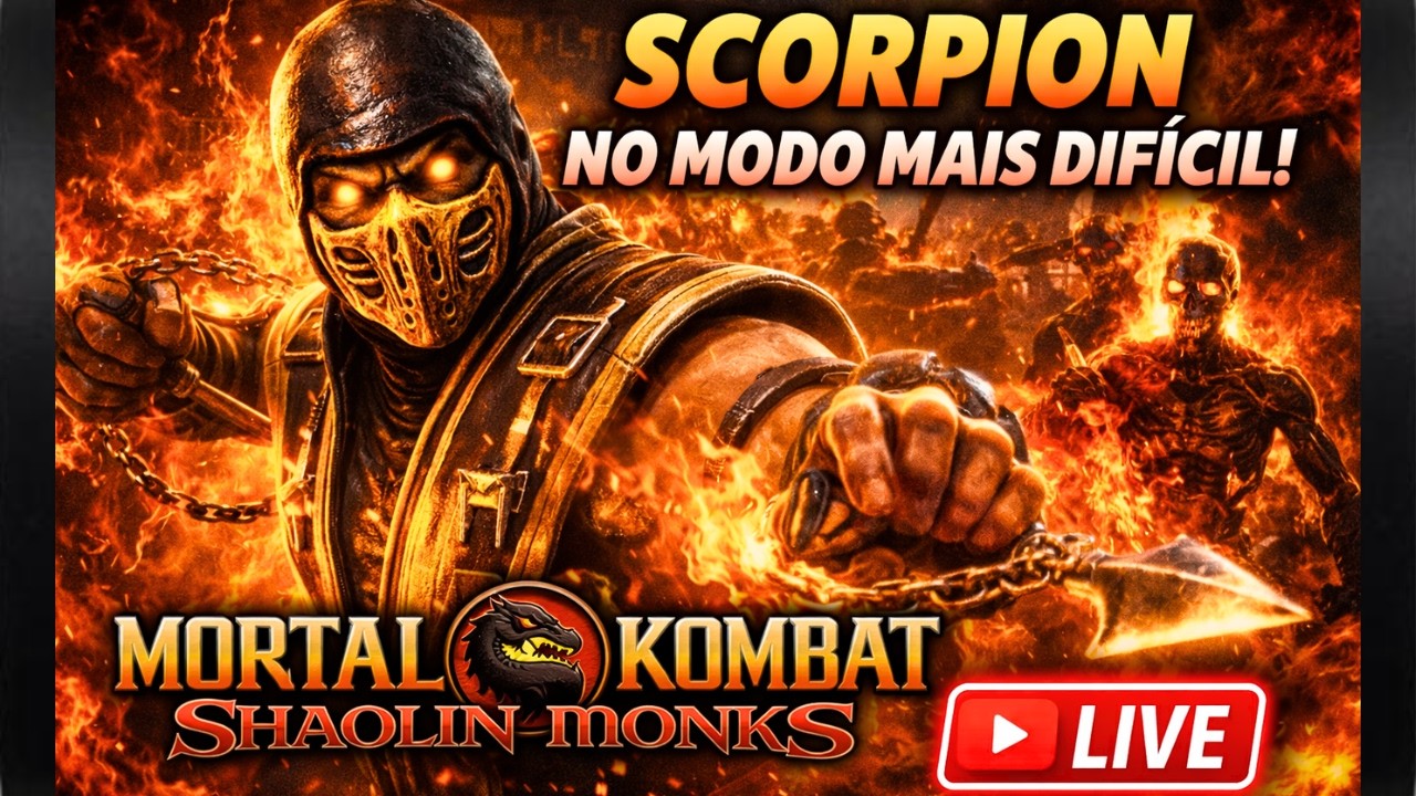🩸 DESAFIO INSANO! SCORPION NO HARD | Shaolin Monks LIVE