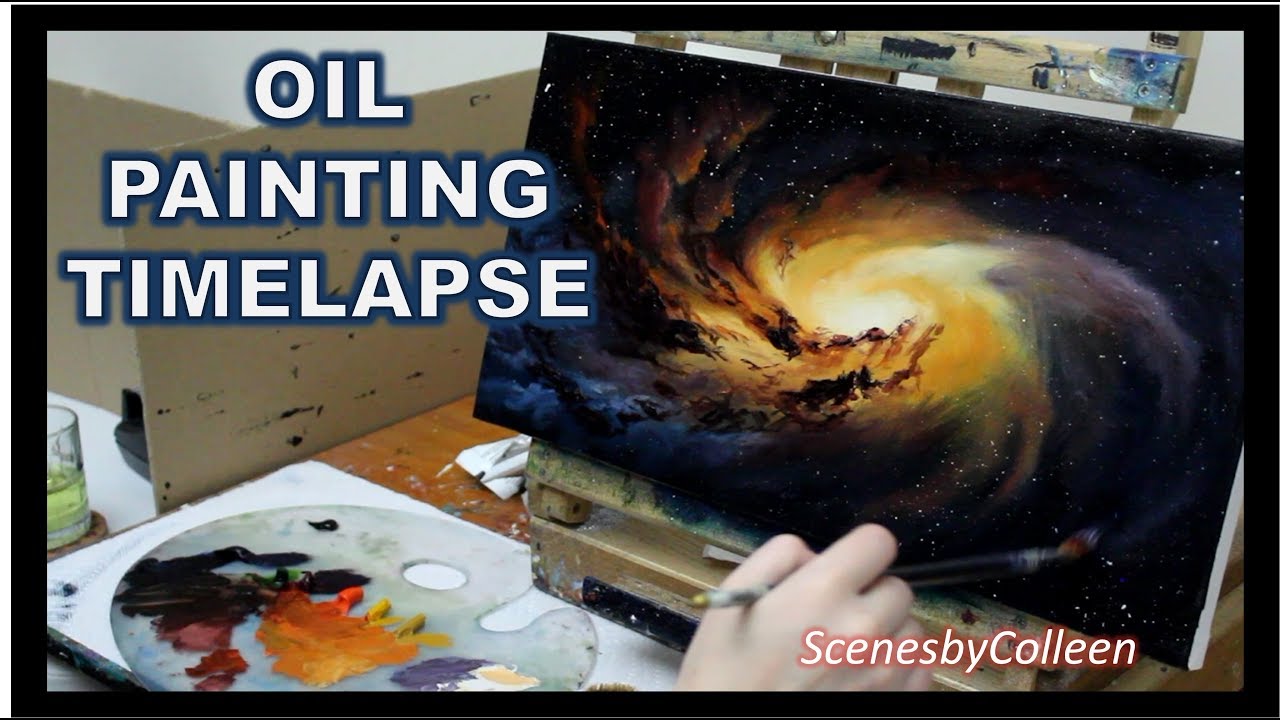 Timelapse Oil Painting - Galaxy Outer Space Art
