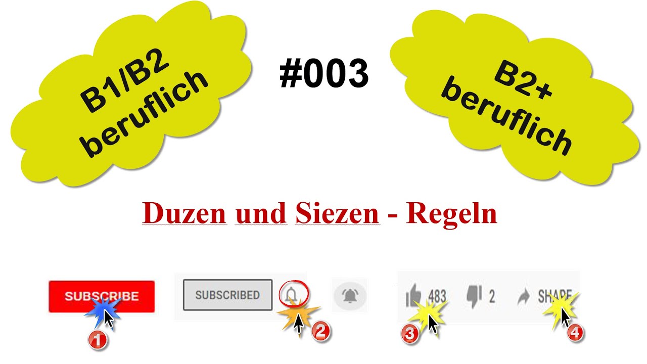 Deutsch B1/B2/B2+ Beruf 003 | Duzen und Siezen - Regeln