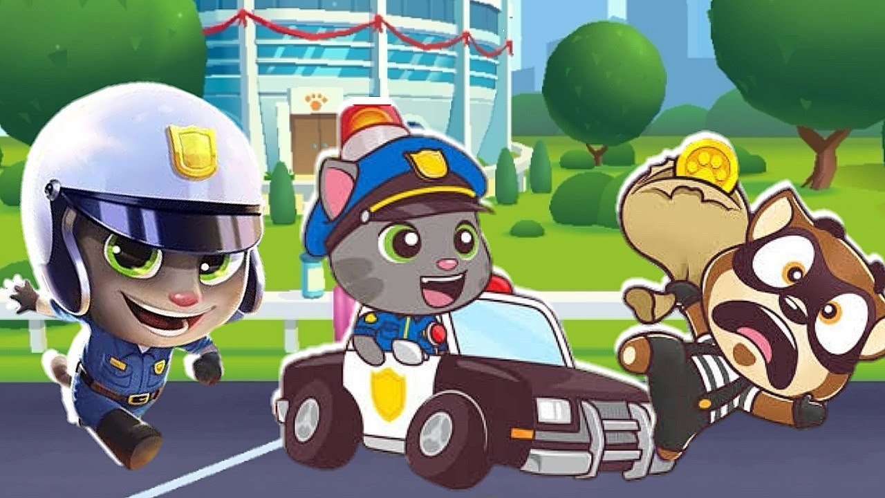 Talking Tom Gold Run vs Talking Tom Candy Run Officer Tom vs Officer Tom vs Roy Raccoon