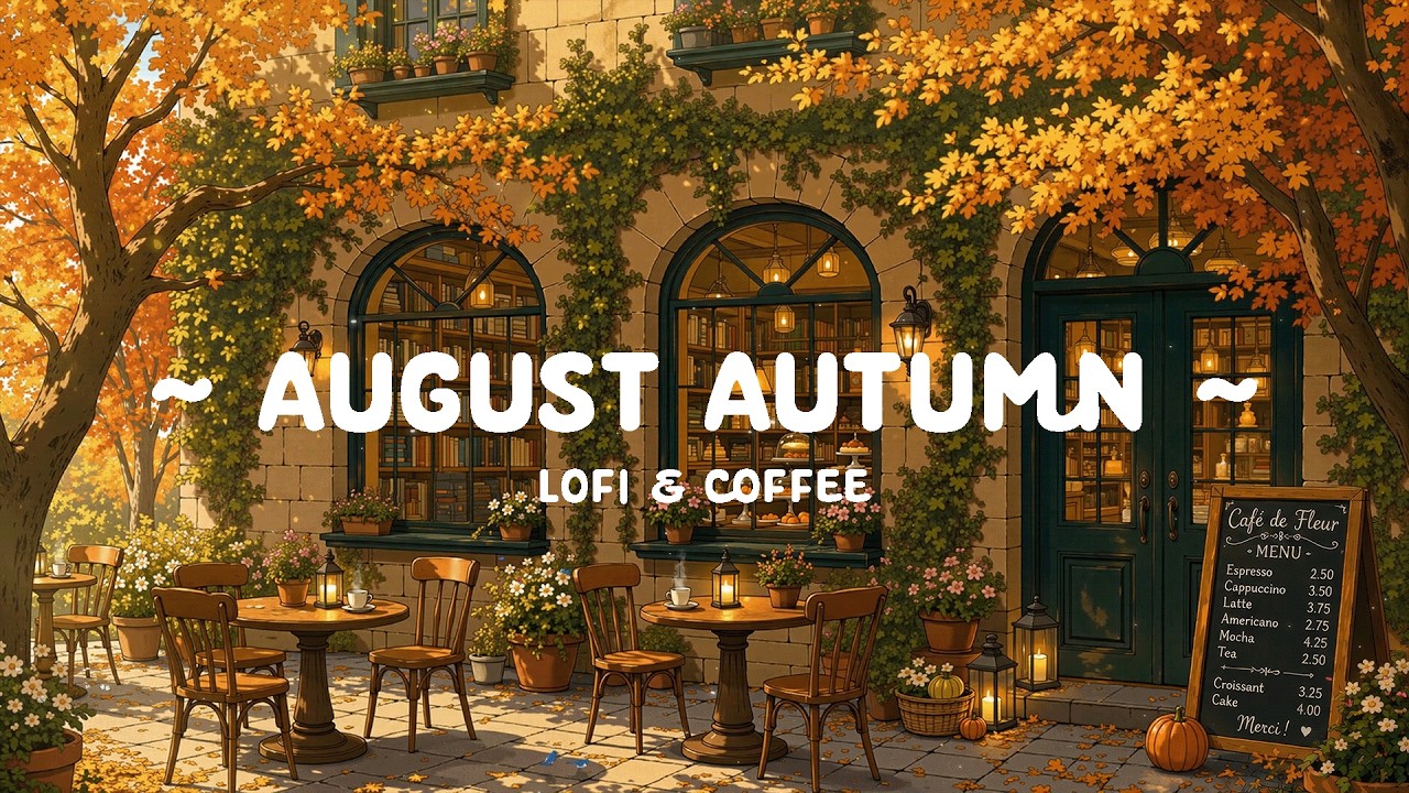 August Autumn ☕ Sweetie Coffee Shop in Ourdoor Street 🍂 Lofi Hip Hop & Lofi Coffee to Relax, Work