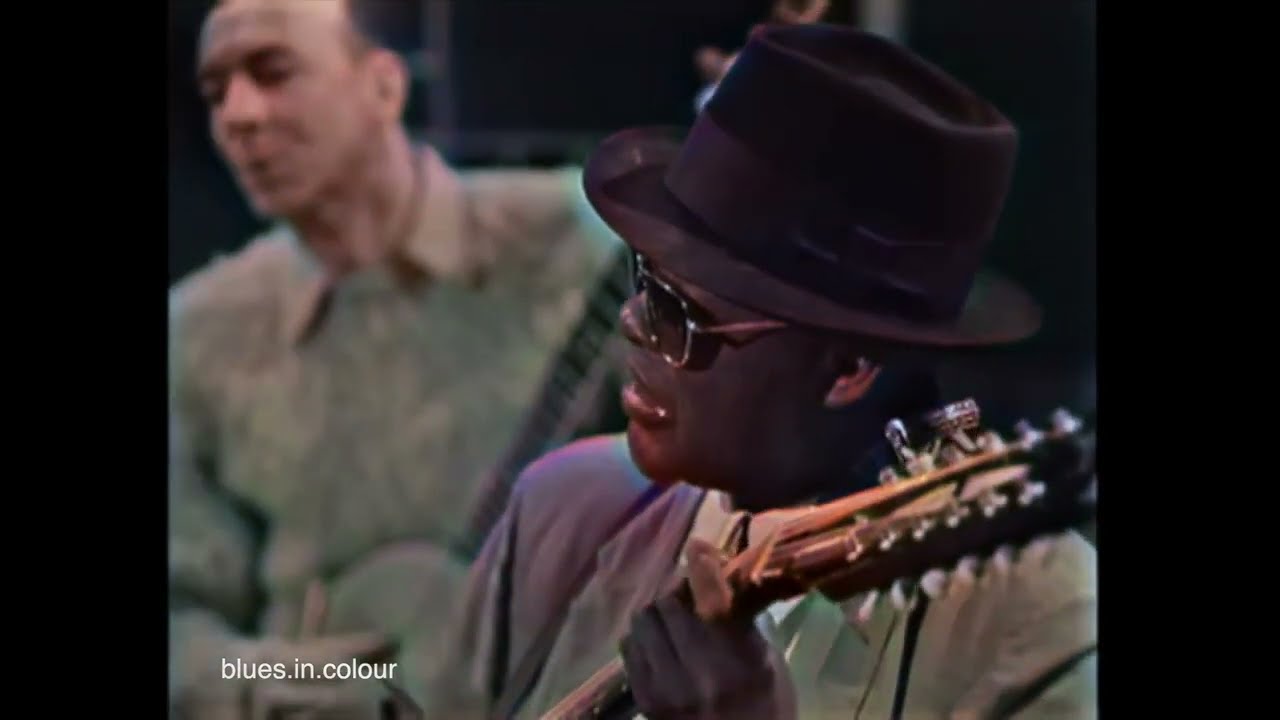 Rev. Blind Gary Davis - live on the Pete Seeger Rainbow [Colourised] 1966