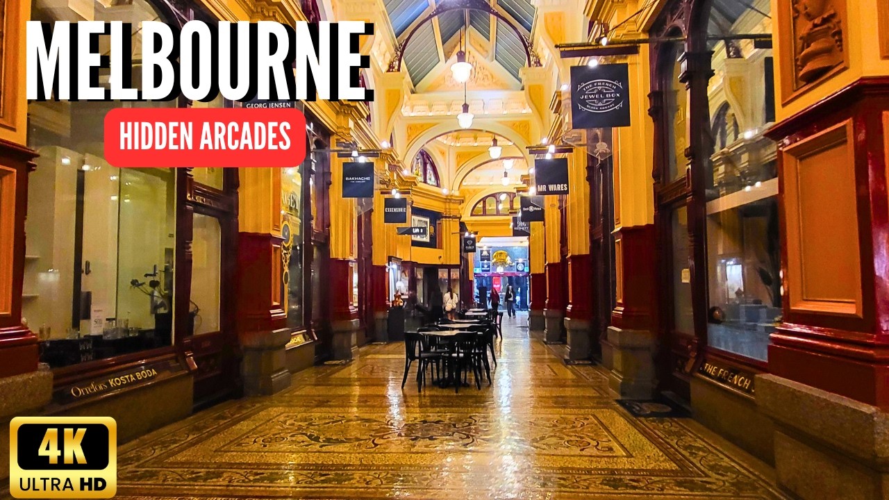 Melbourne Night Walk on Hidden Elegant Laneways in CBD | The Block, Royal, & Cathedral Arcades [4K]