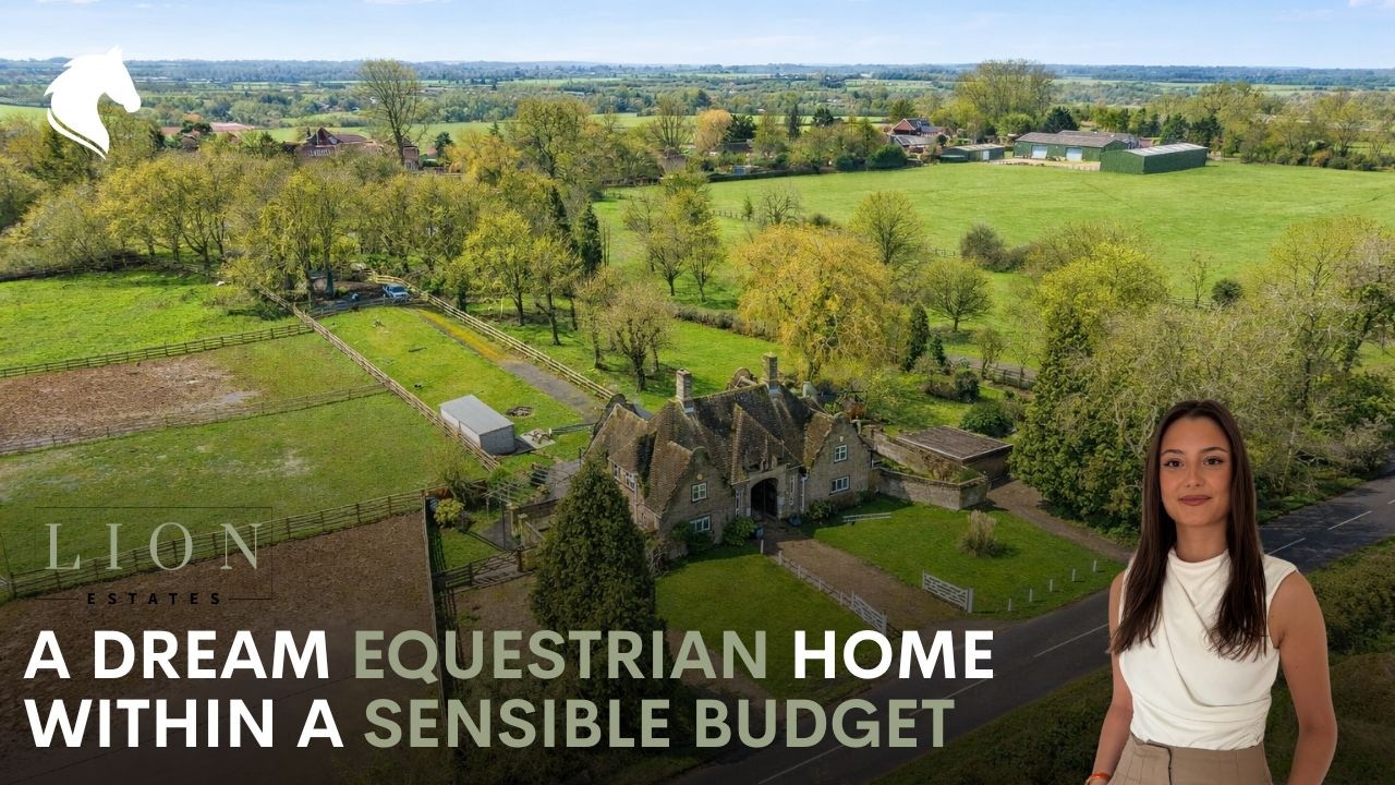 A historic gatehouse accompanied by a 280ft garden and four acres of equestrian land