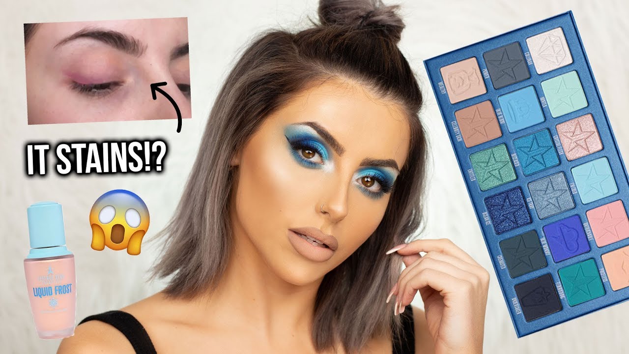 TESTING JEFFREE STAR BLUE BLOOD PALETTE + LIQUID FROST! TUTORIAL + FIRST IMPRESSIONS