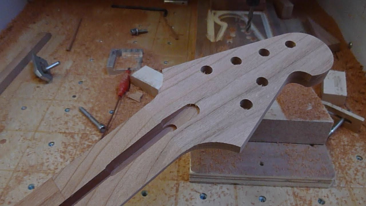 Workbee CNC Scarf Joint guitar Neck Angled Headstock Duet controller