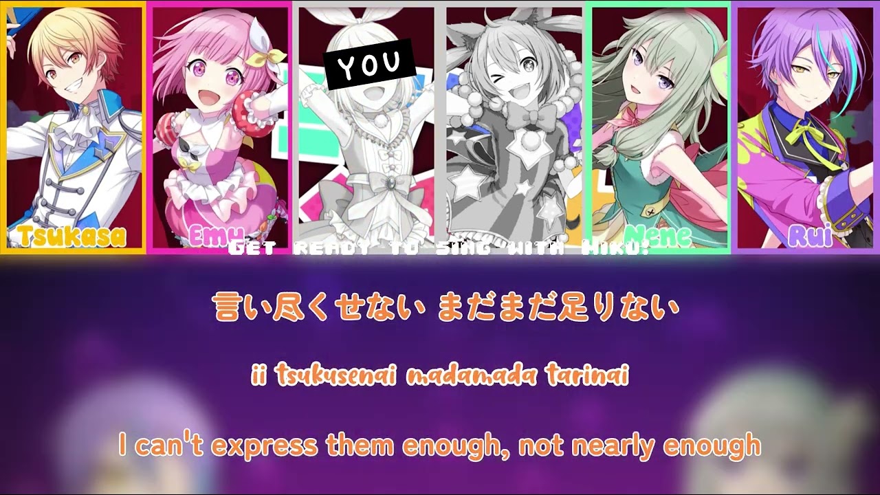 MIRACLE PAINT | WONDERLANDS X SHOWTIME FT. MIKU + YOU | KARAOKE | KAN/ROM/ENG | COLOR CODED LYRICS!!