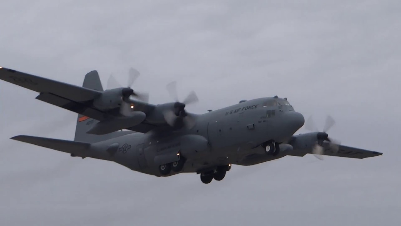Peoria Air National Guard C-130 Landing & Takeoff at Springfield IL Airport