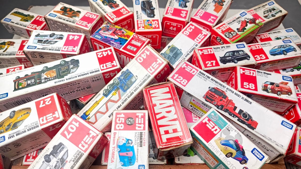 【トミカ】ミニカー大集合! Vo9 遊んだトミカを箱に入れて並べてみました。